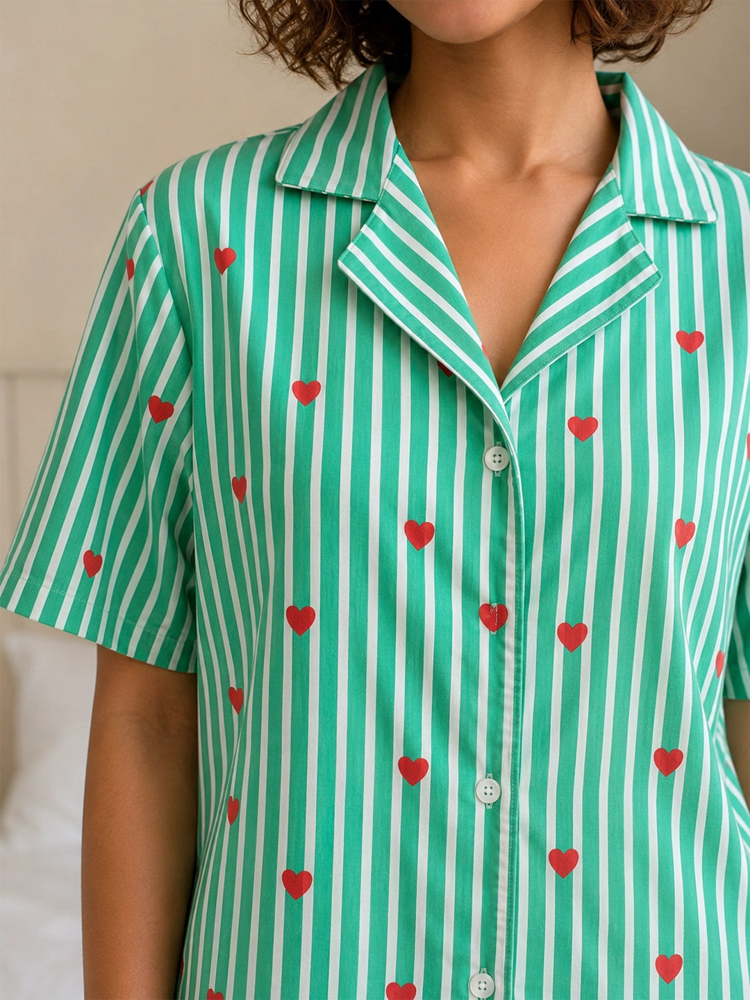 Green heart stripe co-ordset