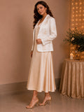 white french crepe co-ord set — close-up detail