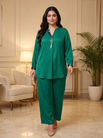 Bottle green party coord set