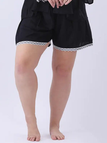 Black rayon shorts