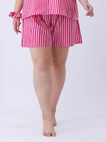 Magenta striped shorts