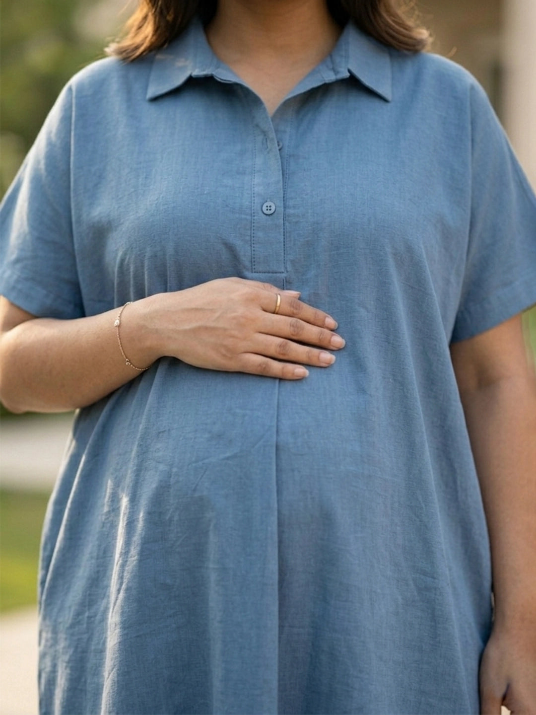 Heather blue rayon oversize dress