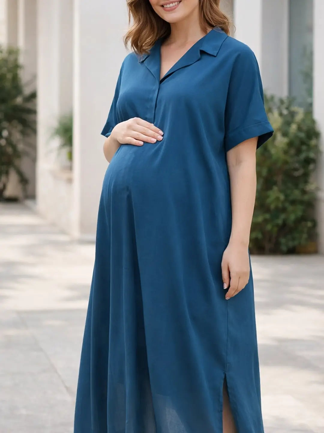 Teal rayon oversize dress