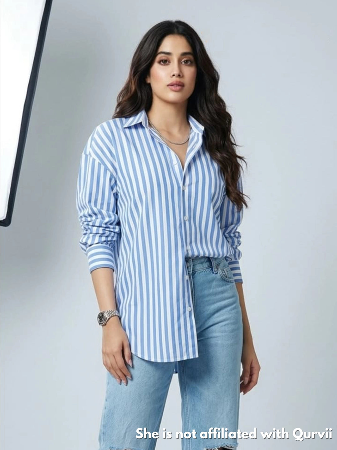 blue stripe linen shirt — view 6