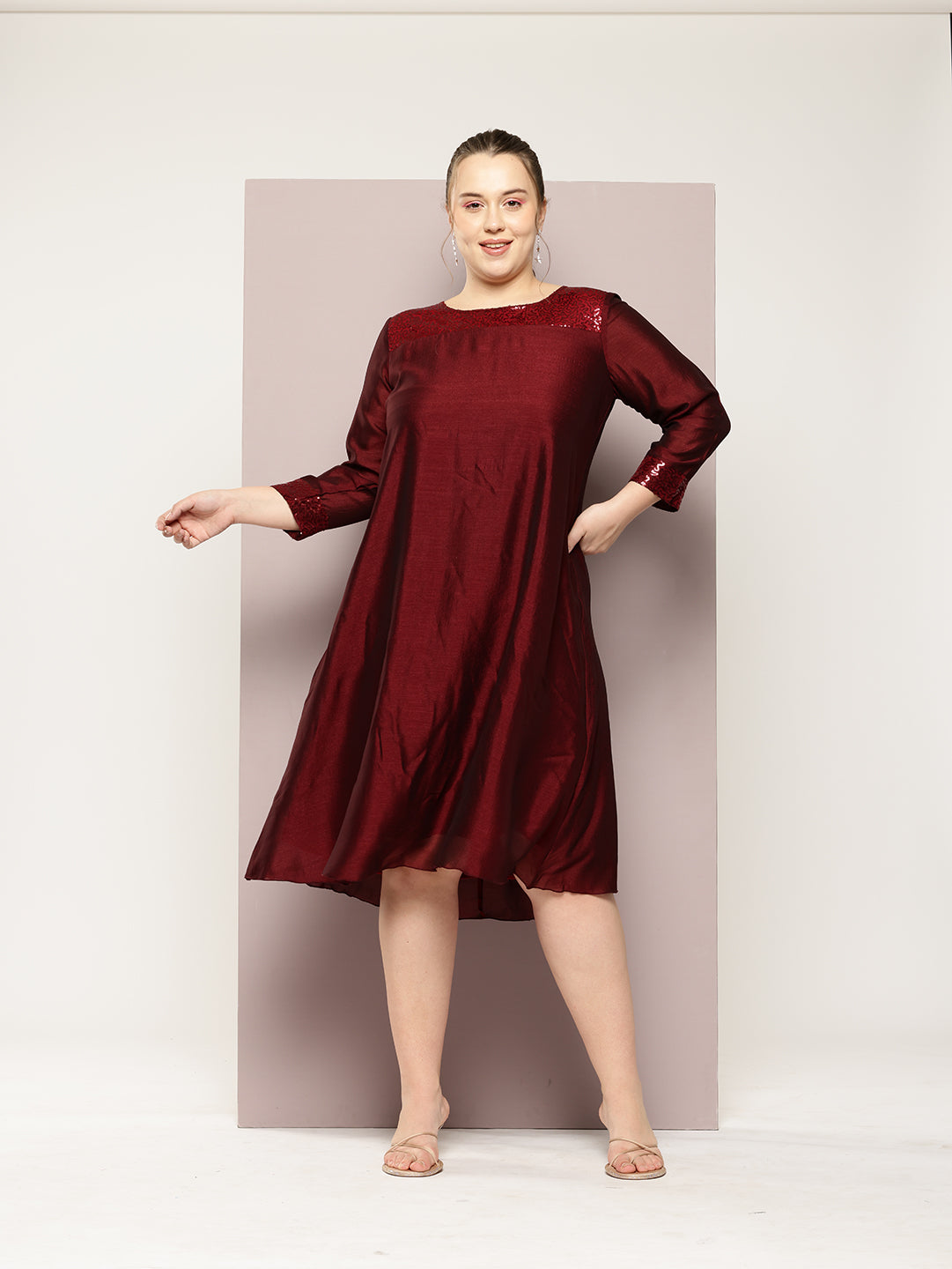 Maroon Silk long dress