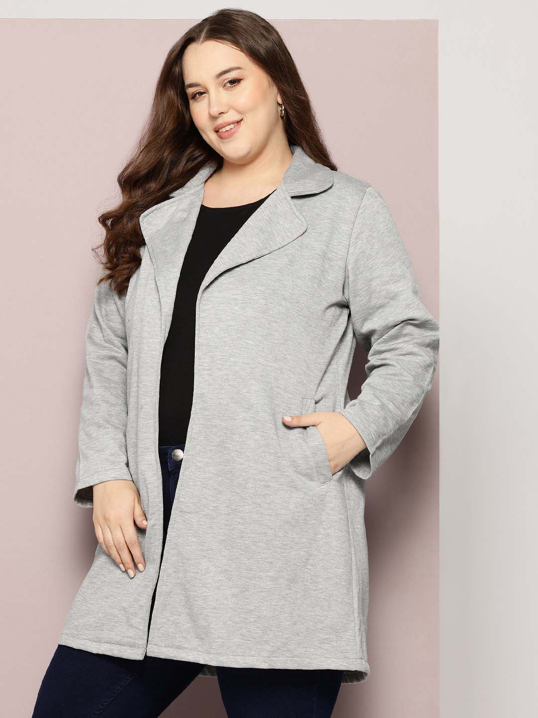 Grey collared coat