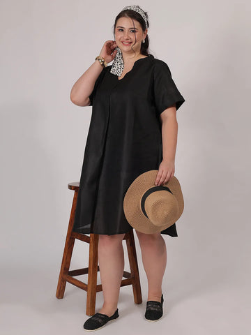 Black A-Line Cotton Dress