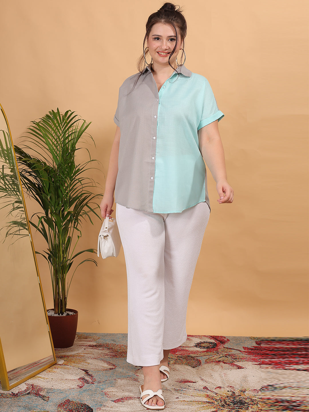 Contrast Cotton Regular Shirt