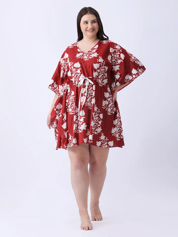 Cotton printed short kaftaan