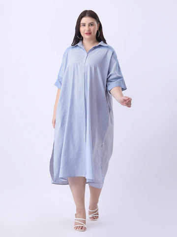 Stripe oversize cotton dress