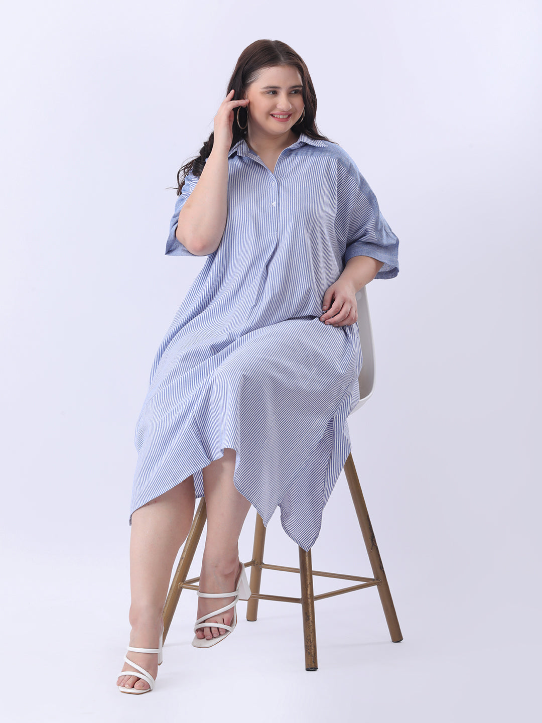 Stripe oversize cotton dress