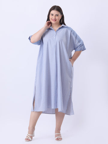 Stripe oversize cotton dress