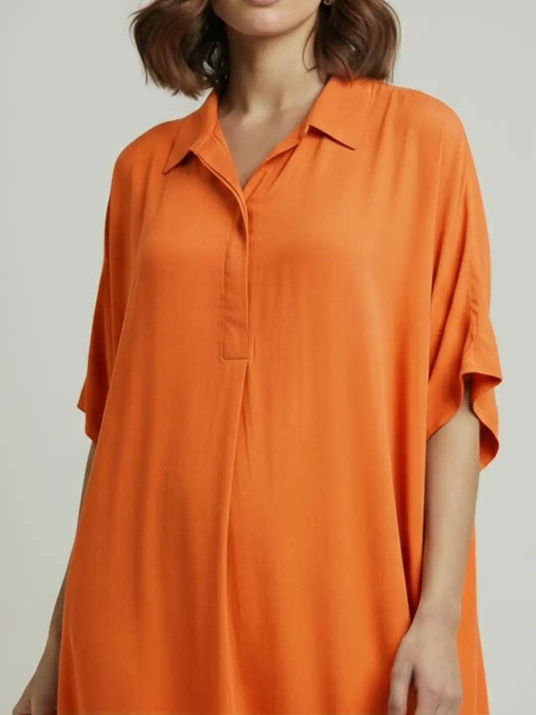 Orange rayon oversize dress