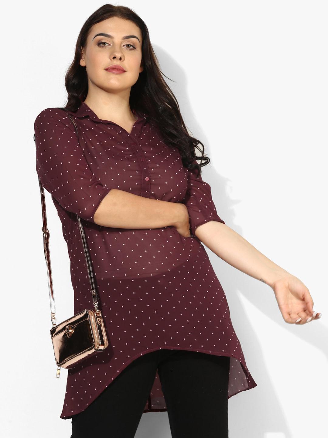 Qurvii Polka Shirt Dress - Qurvii India