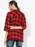 Qurvii Red Checked Shirt - Qurvii India