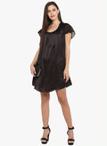 Qurvii Black satin dress - Qurvii India