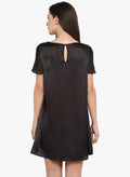 Qurvii Black satin dress - Qurvii India
