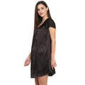 Qurvii Black satin dress - Qurvii India