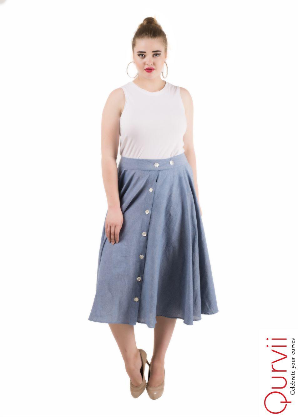 Qurvii Button front skirt - Qurvii India