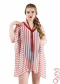 Qurvii Georgette stripe kaftan top - Qurvii India