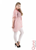 Qurvii Georgette stripe kaftan top - Qurvii India