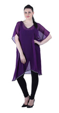 Qurvii Embelished neck and hem purple kaftan - Qurvii India