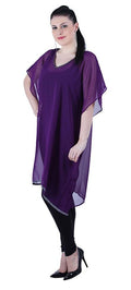 Qurvii Embelished neck and hem purple kaftan - Qurvii India