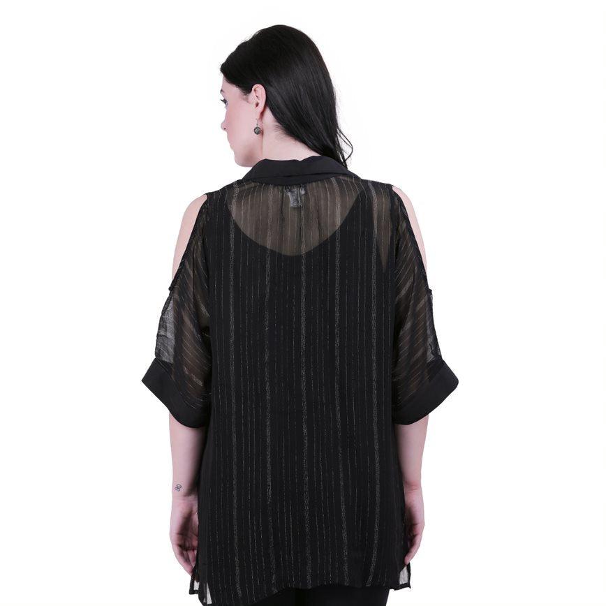 Qurvii Cold shoulder sheer shirt - Qurvii India