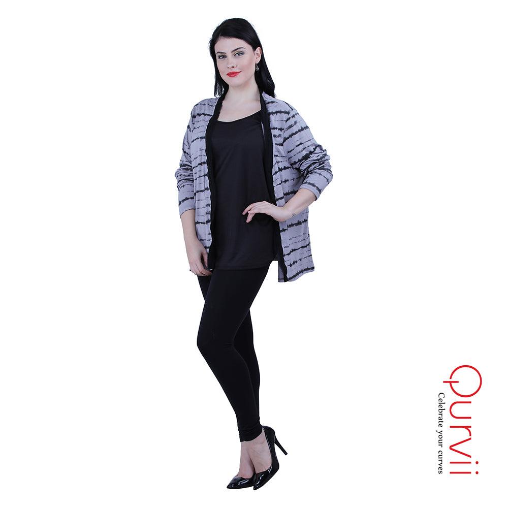 Qurvii Gray jersey shrug - Qurvii India