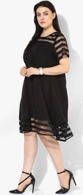 Qurvii Black midi dress - Qurvii India