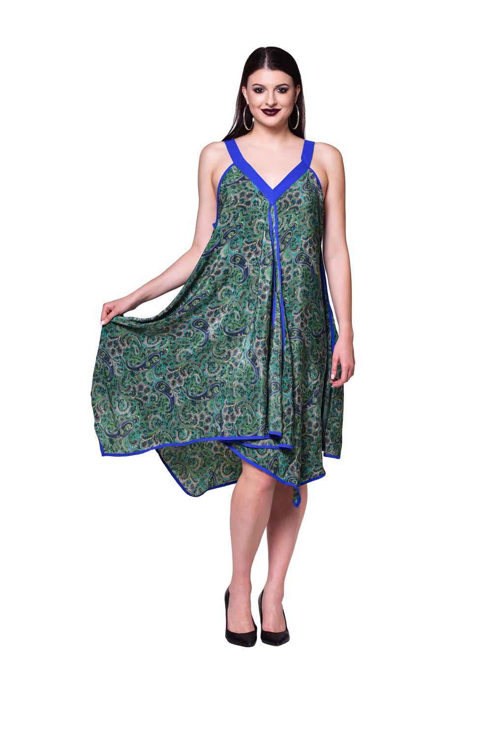 Qurvii Paisely Print Crepe Dress - Qurvii India