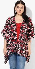Qurvii Floral With Border Kaftan Shrug - Qurvii India