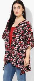 Qurvii Floral With Border Kaftan Shrug - Qurvii India