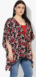 Qurvii Floral With Border Kaftan Shrug - Qurvii India