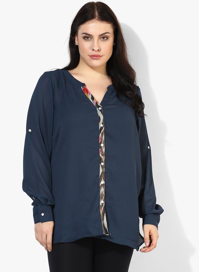 Qurvii Solid Crepe Shirt - Qurvii India