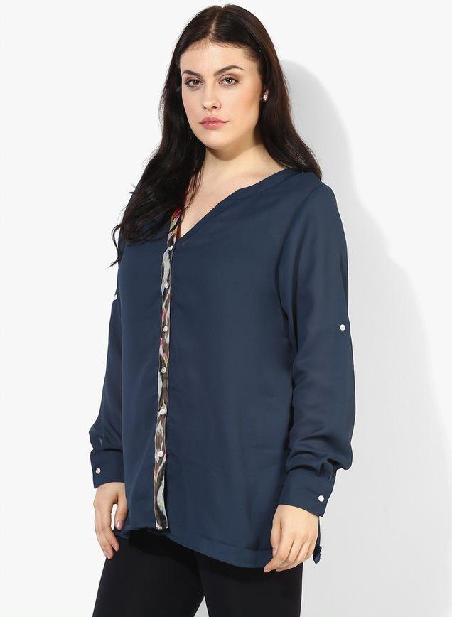 Qurvii Solid Crepe Shirt - Qurvii India