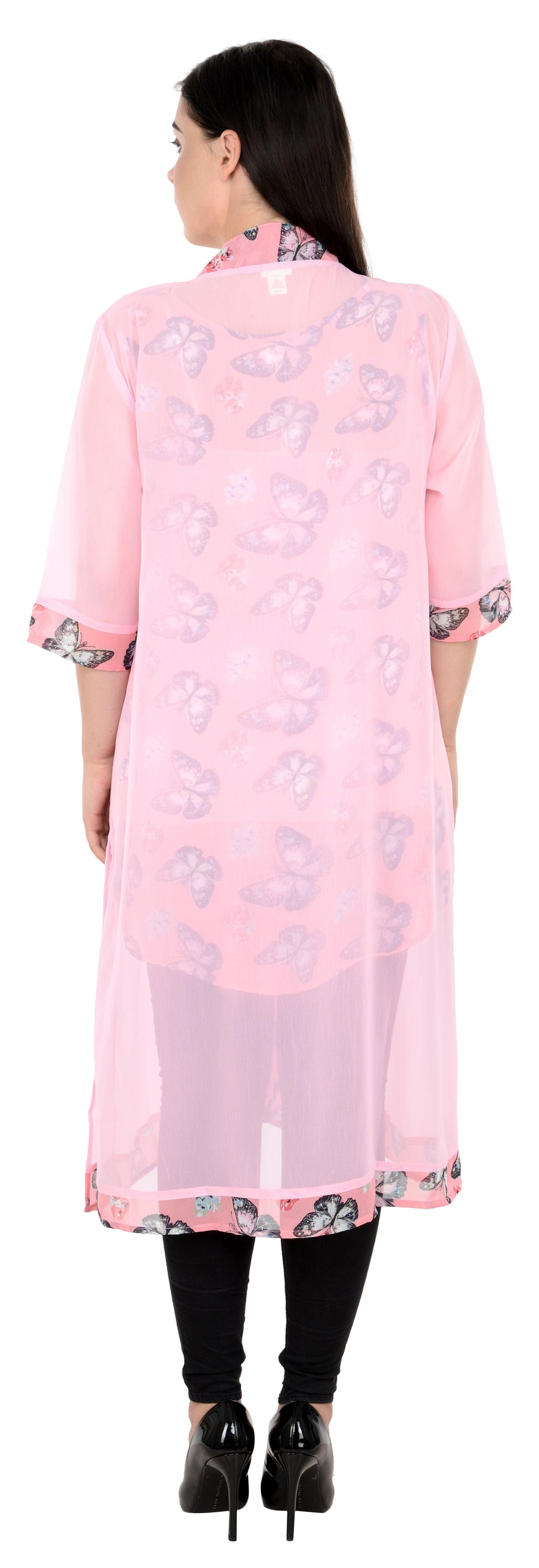 Qurvii Pink duster shrug - Qurvii India