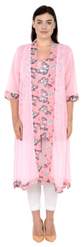 Qurvii Pink duster shrug - Qurvii India