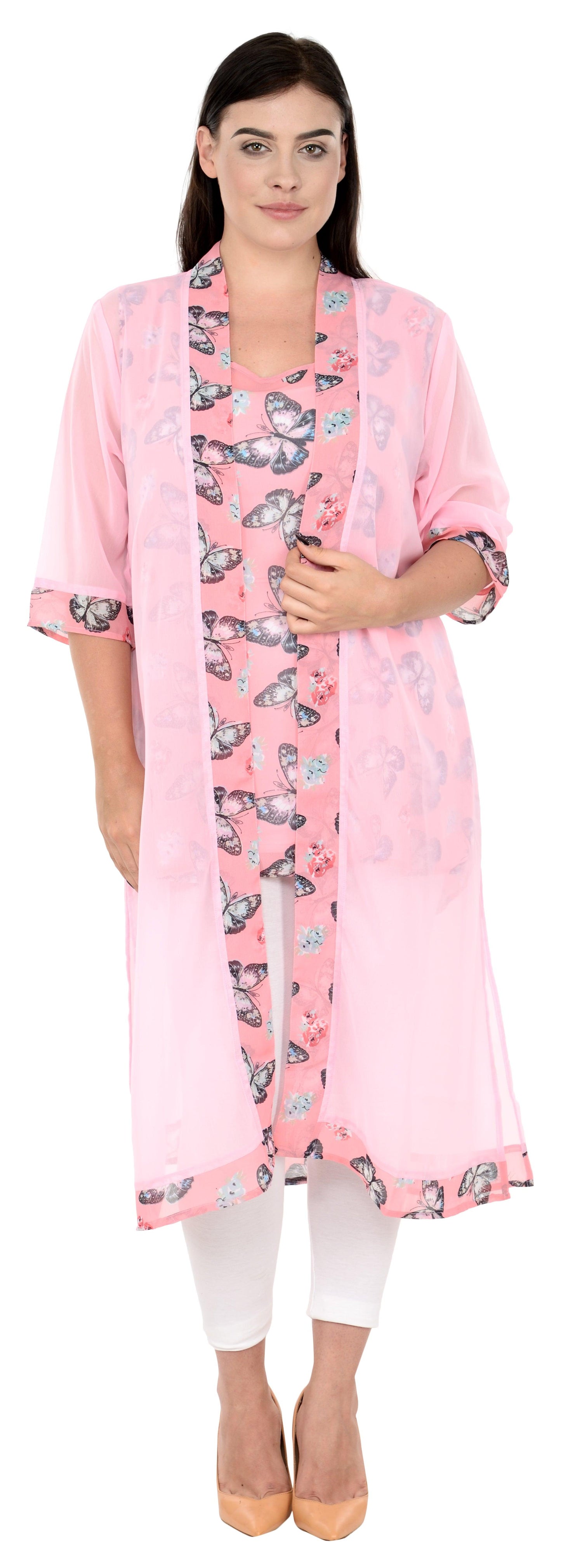 Qurvii Pink duster shrug - Qurvii India