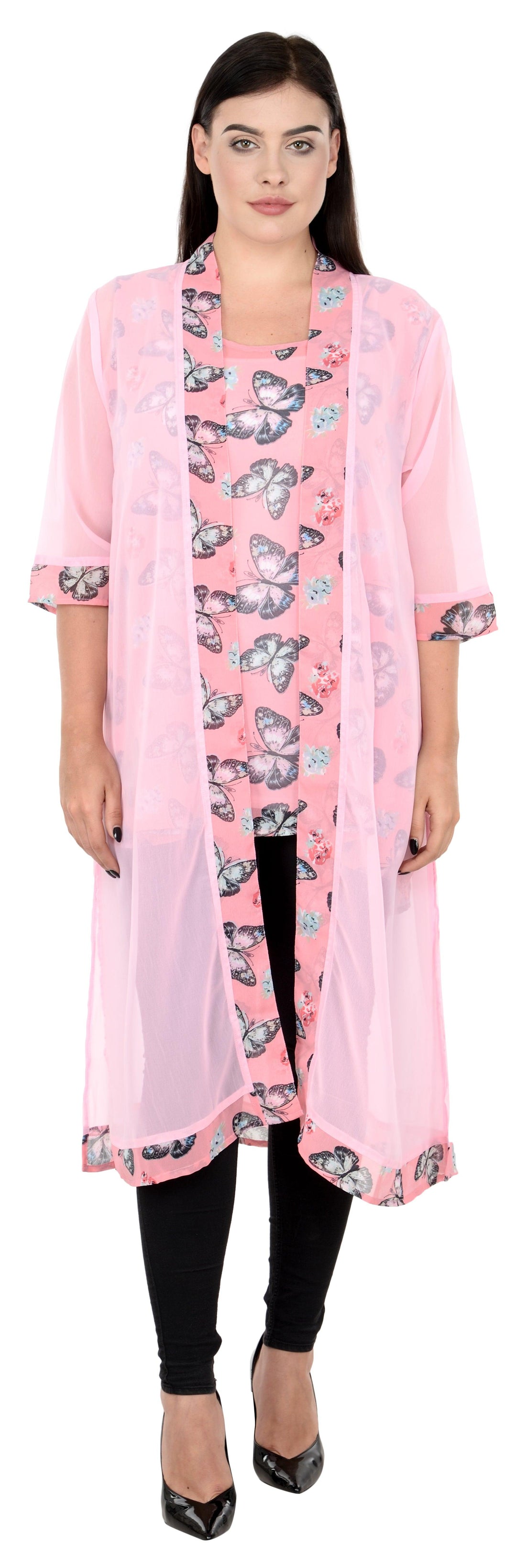 Qurvii Pink duster shrug - Qurvii India