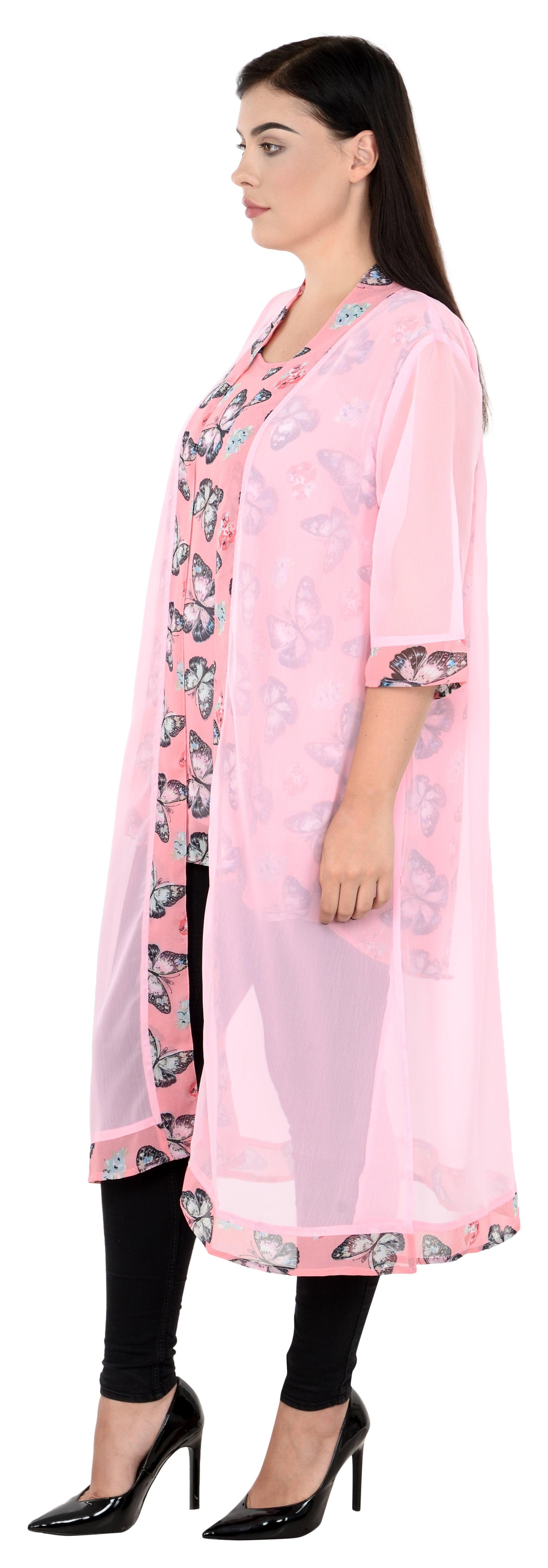 Qurvii Pink duster shrug - Qurvii India