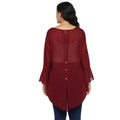 Qurvii Maroon White Polka Hi Lo Tunic - Qurvii India