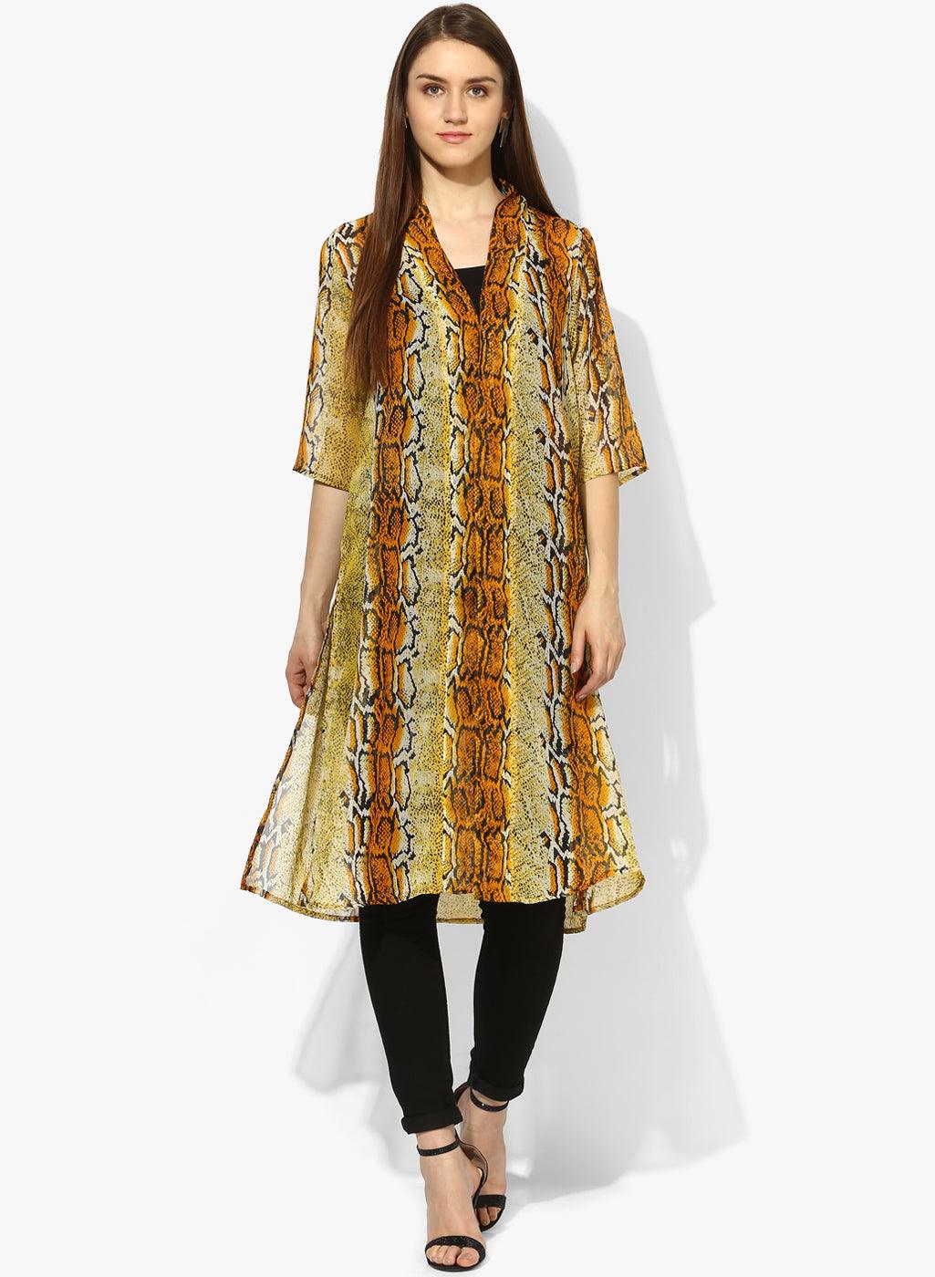 Qurvii Snakeskin Print Duster - Qurvii India