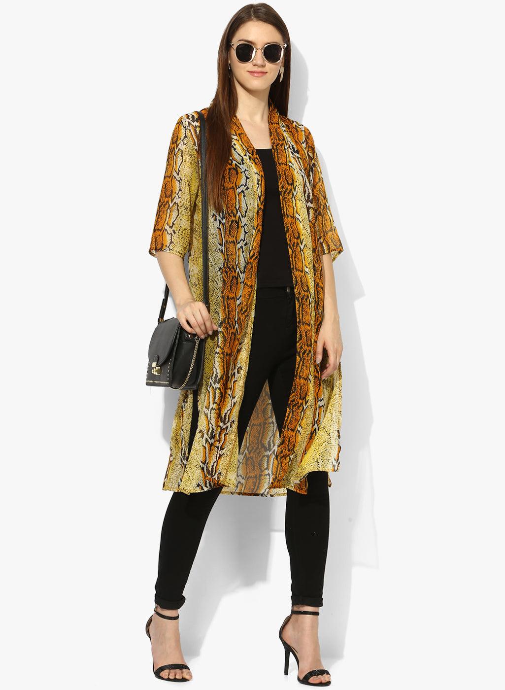 Qurvii Snakeskin Print Duster - Qurvii India
