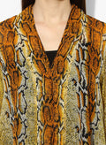 Qurvii Snakeskin Print Duster - Qurvii India