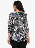 Qurvii Black animal print tunic - Qurvii India