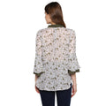 Qurvii Grey floral mosscrepe,oilve tie top - Qurvii India