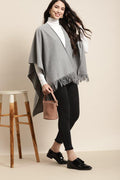 Qurvii Grey Poncho - Qurvii India