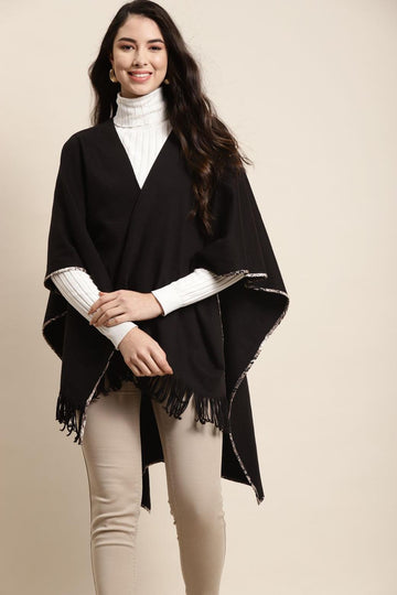 Qurvii Black Poncho - Qurvii India