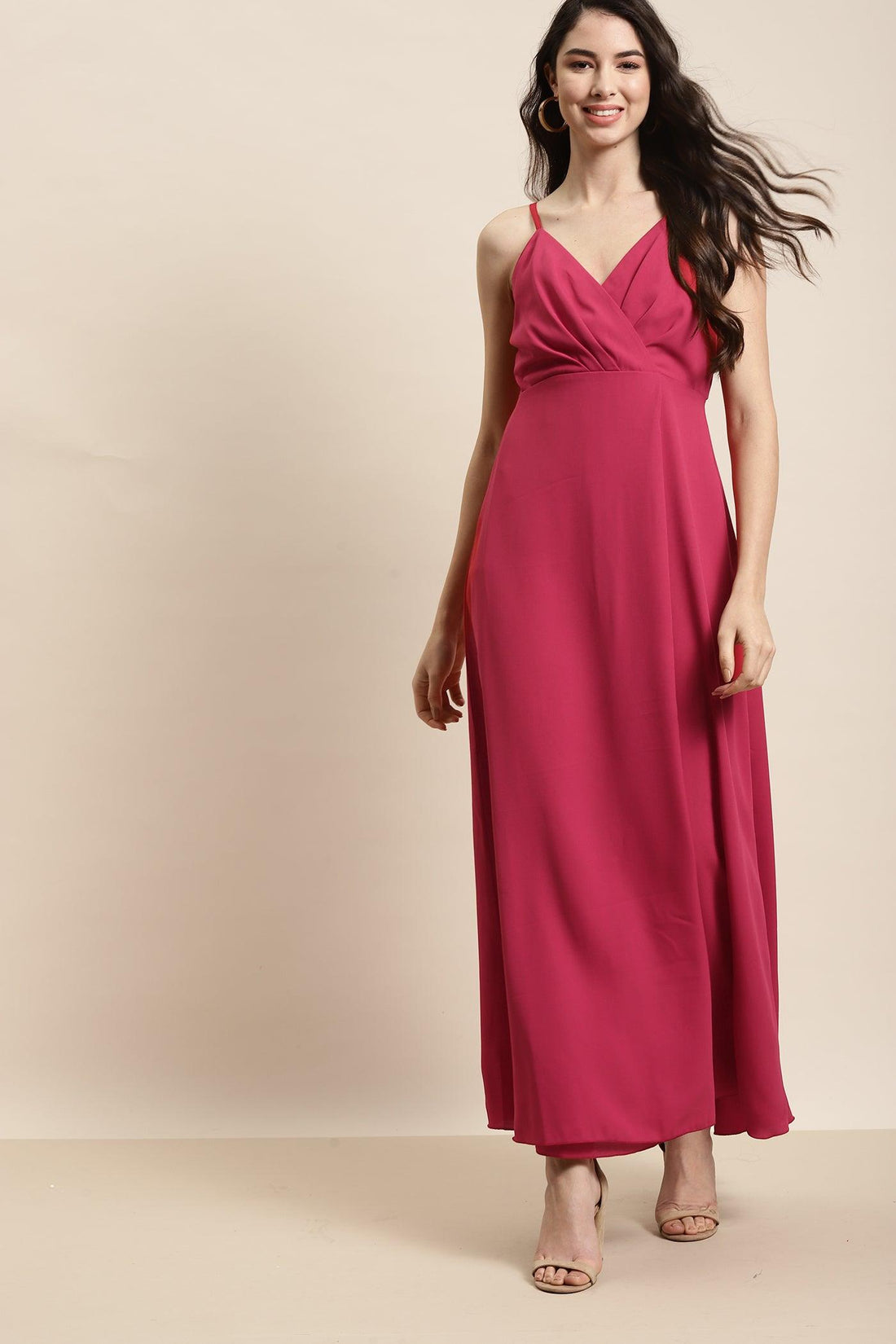 Qurvii Magenta Long Dress - Qurvii India